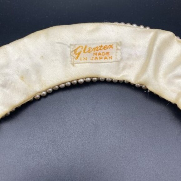 Vintage Glentex Ivory Pearl Beaded Collar 1950's 1960’s Japan Handmade LOOK READ - Picture 4 of 14
